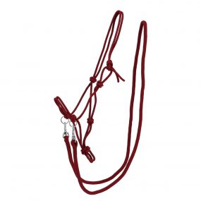 Rope halter Color with rein Burgundy Full