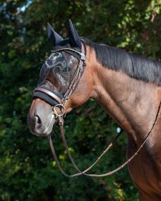 Ear net with fly mask Black Cob