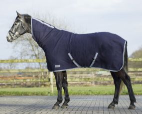 QHP Wool rug with neck Blue 185