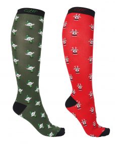 Knee stockings Christmas (2-pack) Elf/Rudolph 39-42