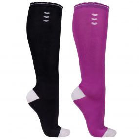 Knee stockings Lissie (2-pack) Black/popping 31-34